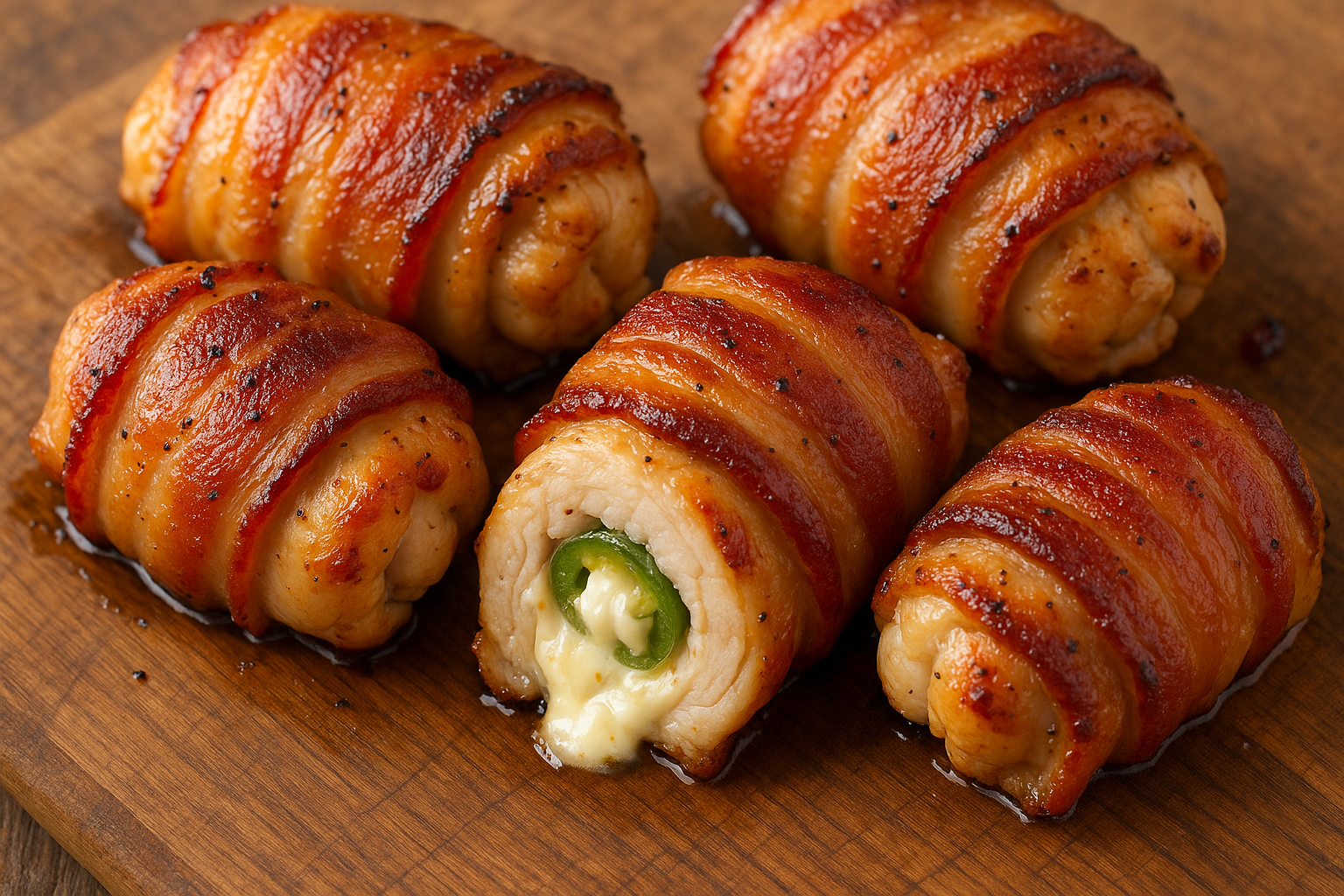 Bacon-Wrapped Chicken Thighs Stuffed with Jalapeño & Cheese