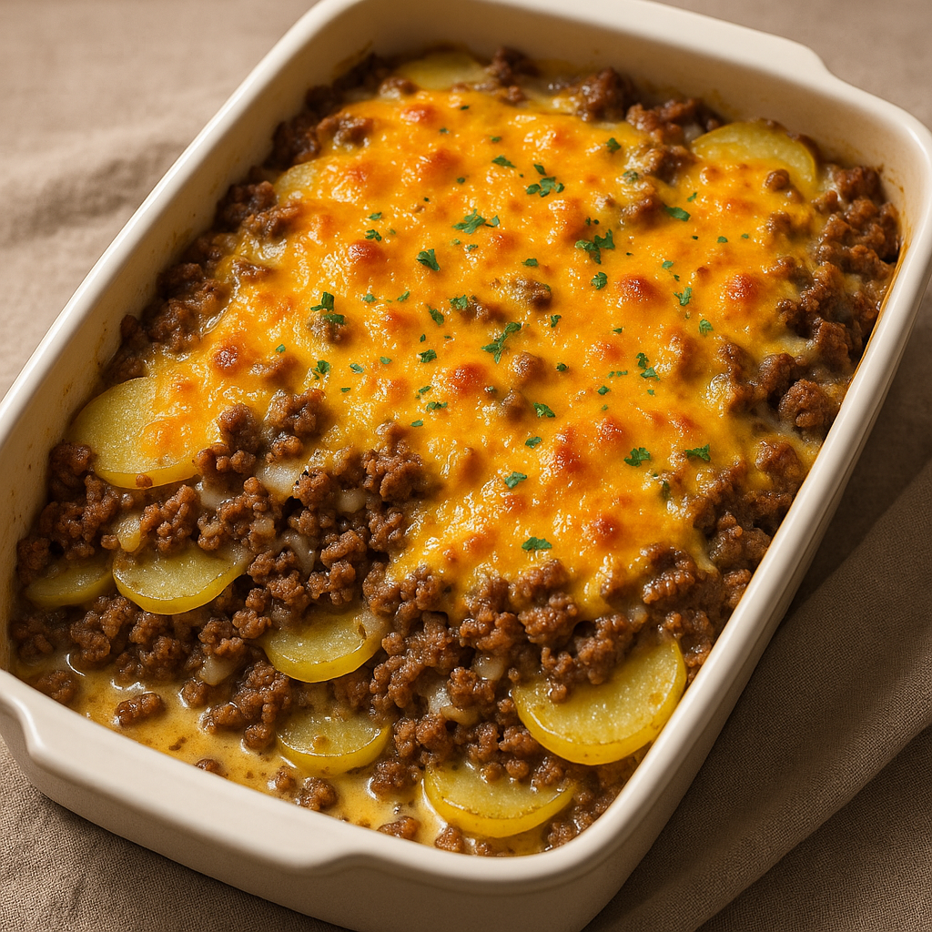 Cheesy Beef and Potato Casserole